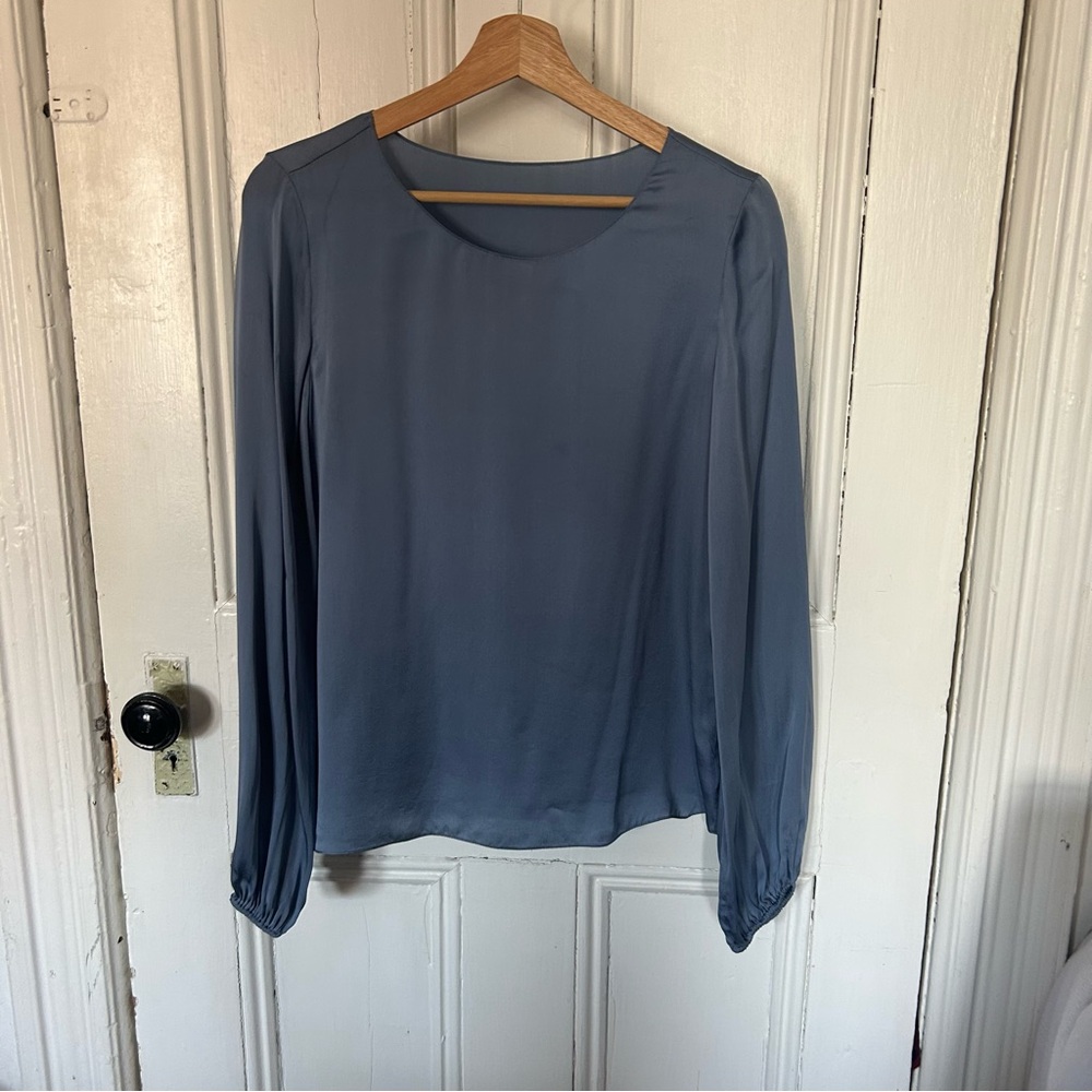 Theory Silk Long Sleeve Blouson